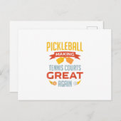 Invitation Carte Postale pickleball drôle rendant les courts de tennis à no (Devant / Derrière)