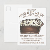 Invitation Carte Postale Pie Social Pi Day Party Dessert Bake Vente Slice (Devant / Derrière)
