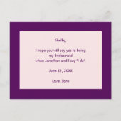 Invitation Carte Postale Pies roses |  (Dos)