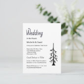 Invitation Carte Postale Pinceau Rustique À feuillage persistant simple Mar (Debout devant)