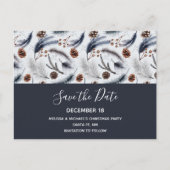 Invitation Carte Postale Pine Cones & Pine Needles Motif Enregistrer la dat (Devant)
