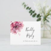 Invitation Carte Postale Pink Aquarelle Florale Demande de Chanson RSVP Car (Debout devant)