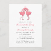Invitation Carte Postale Pink Flamingo Tropical Beach Bachelorette Party (Devant)