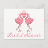 Invitation Carte Postale Pink Flamingo Tropical Summer Beach Bridal Shower (Devant)