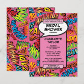 Invitation Carte Postale Pink Fun Modern Fête des mariées Comique Livre (Devant / Derrière)