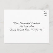 Invitation Carte Postale Pink & Green Floral Stripe Mariage RSVP Post Card (Dos)