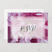 Invitation Carte Postale Pink Peony Flower Wedding Réponse RSVP (Devant / Derrière)