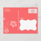 Invitation Carte Postale Pink saumon & Seafoam Vert rayé : Aloha (Dos)