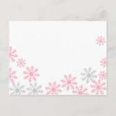 Invitation Carte Postale Pink Silver Winter Snowflake Livres pour bébé (Dos)
