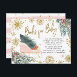 Invitation Carte Postale Pink traîneau oh quel fun Winter Books for Baby<br><div class="desc">Pink traîneau oh quel fun Winter Books for Baby</div>