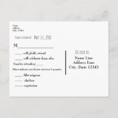 Invitation Carte Postale Pins rustiques Bois Bois Mariage simple RSVP (Dos)