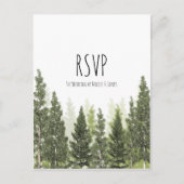Invitation Carte Postale Pins rustiques Mariage campagnard simple RSVP (Devant)