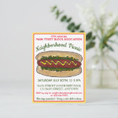 Invitation Carte Postale Pique-nique de réouverture du quartier des hot-dog (Debout devant)