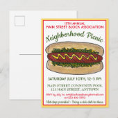 Invitation Carte Postale Pique-nique de retrouvailles de quartier pour un b (Devant / Derrière)