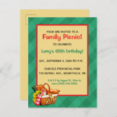 Invitation Carte Postale Pique-nique familial éditable Fête d'anniversaire (Devant / Derrière)