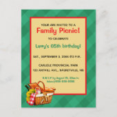 Invitation Carte Postale Pique-nique familial éditable Fête d'anniversaire (Devant)