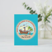 Invitation Carte Postale Pirate kid birthday (Debout devant)