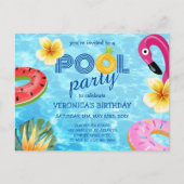 Invitation Carte Postale Piscine Fun Eau Fun Anniversaire (Devant)