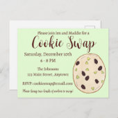 Invitation Carte Postale Pistachio Pain court biscuit Noël Cookie Swap (Devant / Derrière)