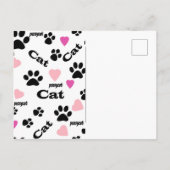 Invitation Carte Postale Pistes de chat (Dos)