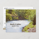 Invitation Carte Postale Pittoresque Nature Lake River Vue Mariage RSVP (Devant / Derrière)