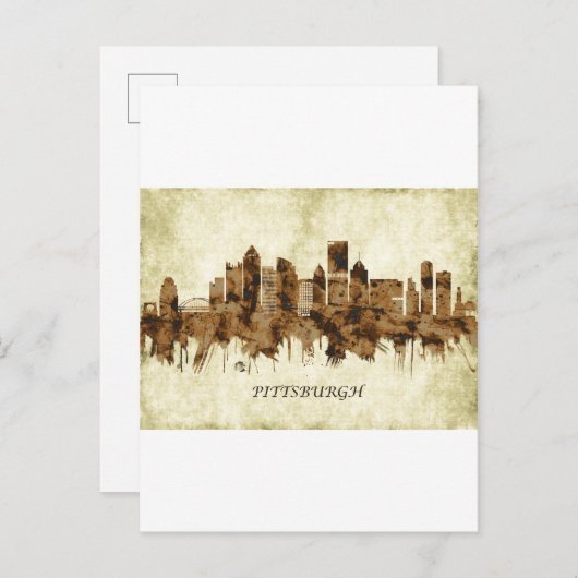 Invitation Carte Postale Pittsburgh Pennsylvanie (Devant / Derrière)