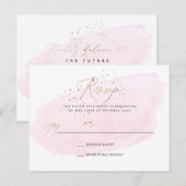 Invitation Carte Postale PixDezines Calligraphie Aquarelle rose RSVP (Devant / Derrière)