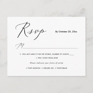 Invitation Carte Postale PixDezines Calligraphie élégante moderne RSVP avec