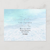Invitation Carte Postale PixDezines Crystal Blue, Plage RSVP avec repas (Dos)