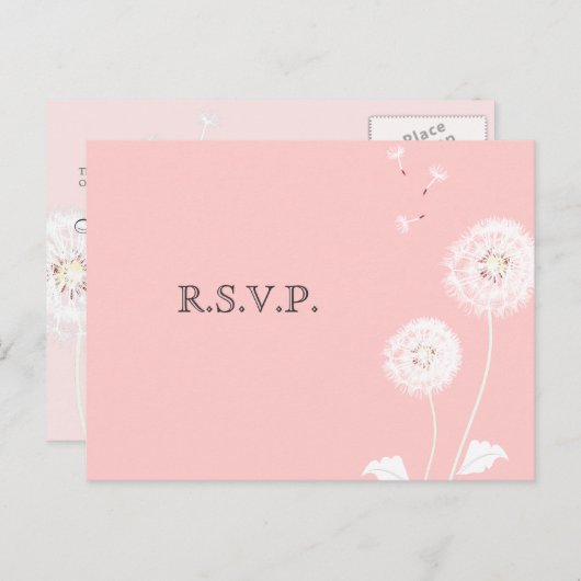 Invitation Carte Postale PixDezines Dandelions, do-it-yourself couleurs arr (Devant / Derrière)