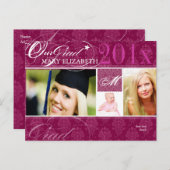 Invitation Carte Postale PixDezines do-it-yourself couleur, Damask Graduati (Devant / Derrière)