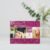 Invitation Carte Postale PixDezines do-it-yourself couleur, Damask Graduati (Debout devant)