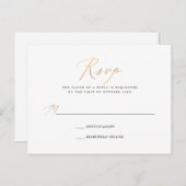 Invitation Carte Postale PixDezines Faux Gold Elegant Calligraphie RSVP (Devant / Derrière)