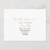 Invitation Carte Postale PixDezines Faux Gold Elegant Calligraphie RSVP (Dos)