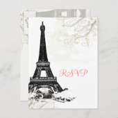 Invitation Carte Postale PixDezines la tour eiffel/paris (Devant / Derrière)