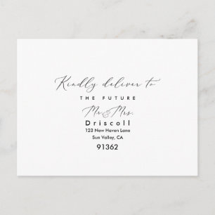 Invitation Carte Postale PixDezines Moderne Élégante Calligraphie RSVP