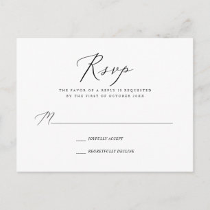 Invitation Carte Postale PixDezines Moderne Élégante Calligraphie RSVP