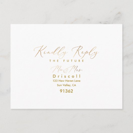 Invitation Carte Postale PixDezines or Tone Elegant Calligraphie RSVP (Dos)