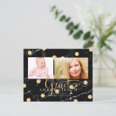 Invitation Carte Postale PixDezines Points Marbre/Or Faux Photos d'études s (Debout devant)