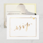 Invitation Carte Postale PixDezines RSVP/FAUX GOLD/FUN SCRIPT/do-it-yoursel (Devant / Derrière)