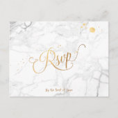 Invitation Carte Postale PixDezines RSVP/FAUX OR/MARBLE (Devant)