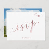 Invitation Carte Postale PixDezines RSVP/FAUX ROSE OR FOIL/SCRIPT FONT (Devant / Derrière)