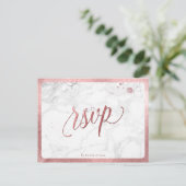 Invitation Carte Postale PixDezines RSVP/FAUX ROSE OR/MARBLE (Debout devant)