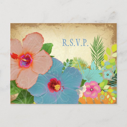 Invitation Carte Postale PixDezines RSVP, hibiscus, nécessite 5x7 invitatio (Devant)