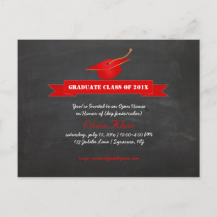 Invitation Carte Postale PixDezines tableau de bord+graduation casquette ro