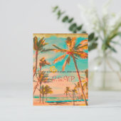 Invitation Carte Postale PixDezines Vintage Hawaiian Beach/turquoise (Debout devant)
