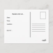 Invitation Carte Postale pizza rétro (Dos)