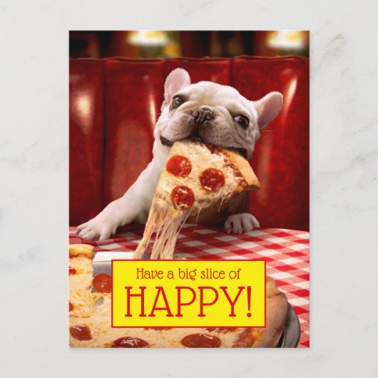Invitation Carte Postale Pizza Slice mangeur de chien (Devant)