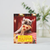 Invitation Carte Postale Pizza Slice mangeur de chien (Debout devant)