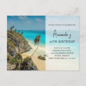 Invitation Carte Postale Plage tropicale aux palmiers balayés par le vent A (Devant)